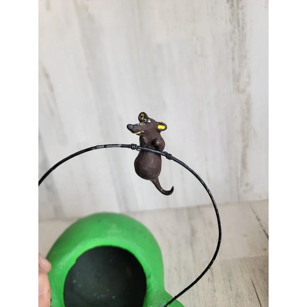 Vintage paper mache goblin gremlin candy bucket Halloween home unique